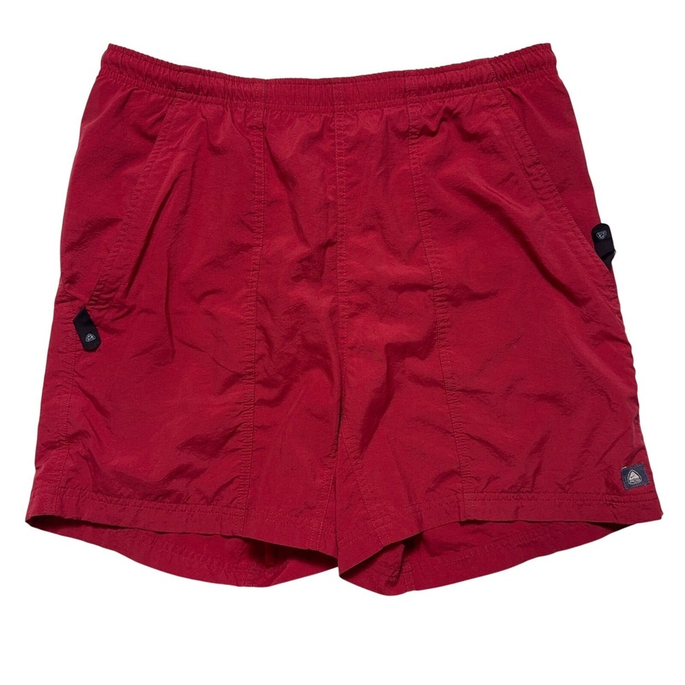 Vintage 90s Nike ACG Nylon Shorts Mens‎ Medium Red Mesh Lined Hiking